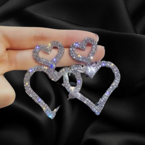 Double heart earrings