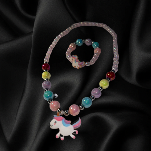 Beaded rainbow necklace