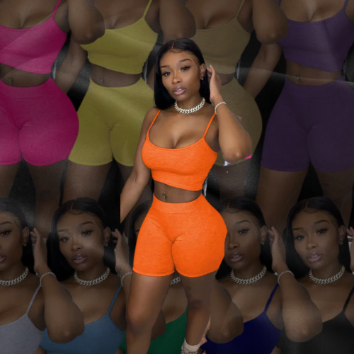 2pc Spaghetti strap short set