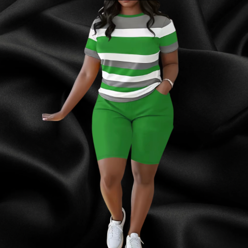 Striped 2pc short set