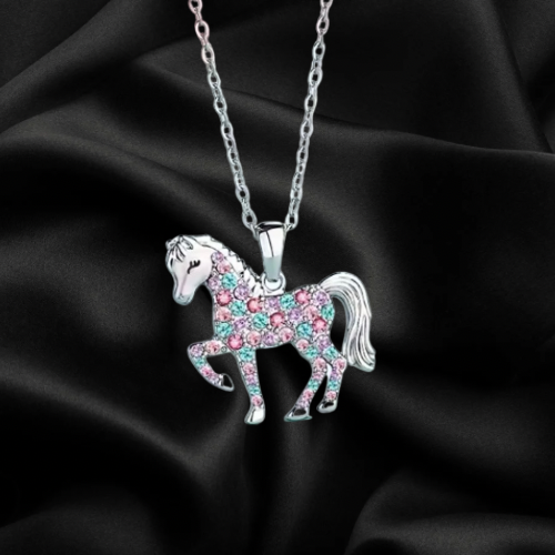 Rainbow horse necklace