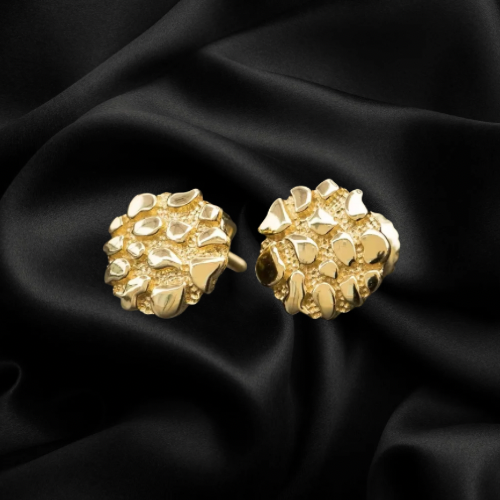 Circle nugget earrings
