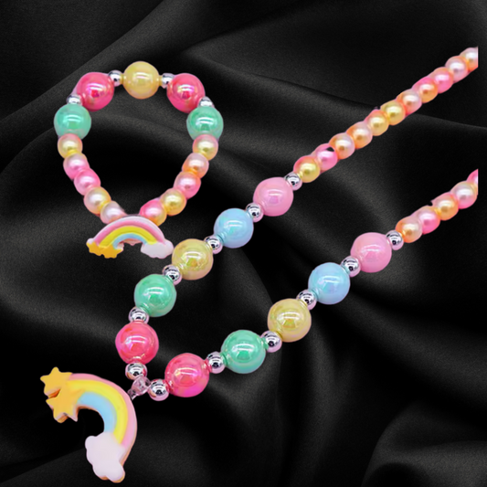 Beaded rainbow necklace